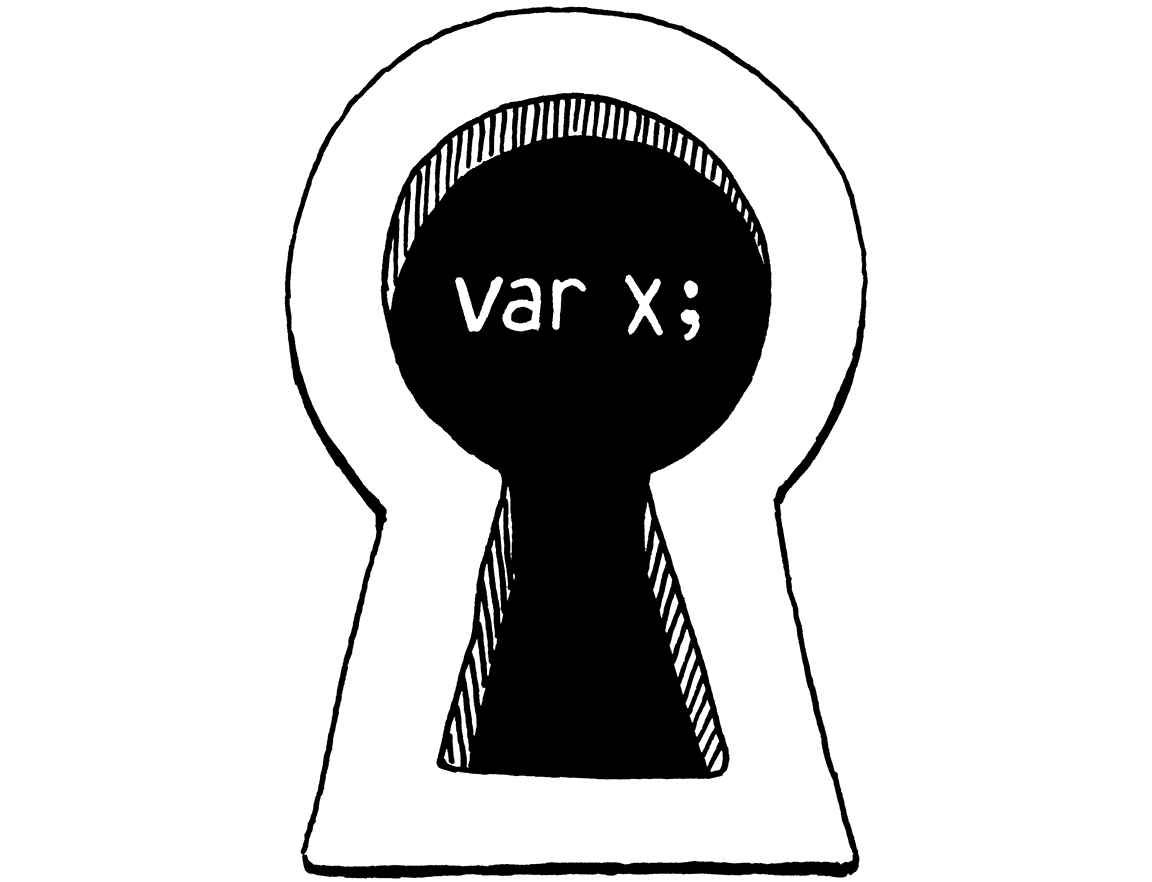 Peering through a keyhole at 'var x;'